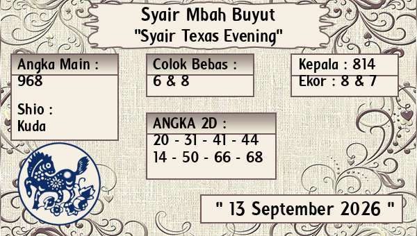 Syair Mbah Buyut - Syair Texas Evening