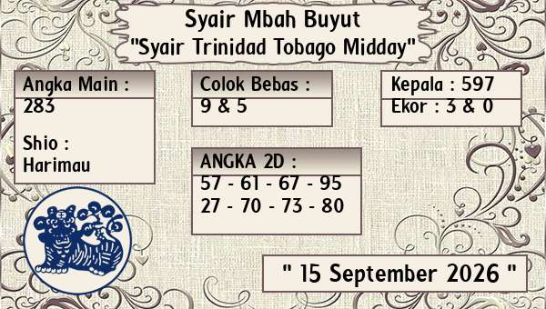 Syair Mbah Buyut - Syair Trinidad Tobago Midday