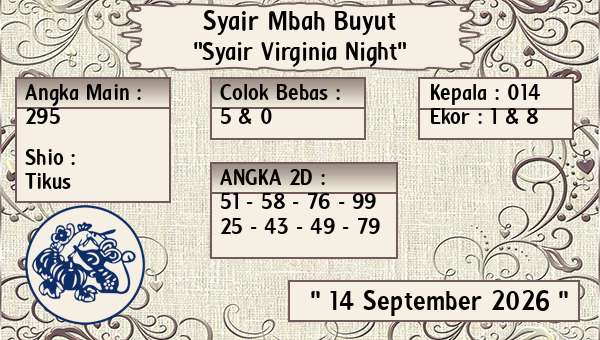 Syair Mbah Buyut - Syair Virginia Night