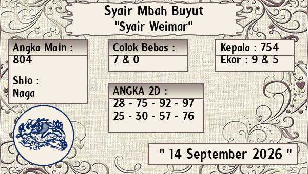 Syair Mbah Buyut - Syair Weimar