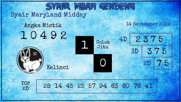  - Syair Maryland Midday
