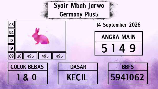 Syair Mbah Jarwo - Germany Plus5