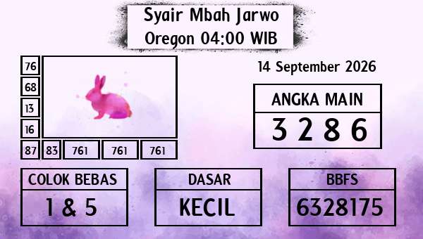 Syair Mbah Jarwo - Oregon 04:00 WIB