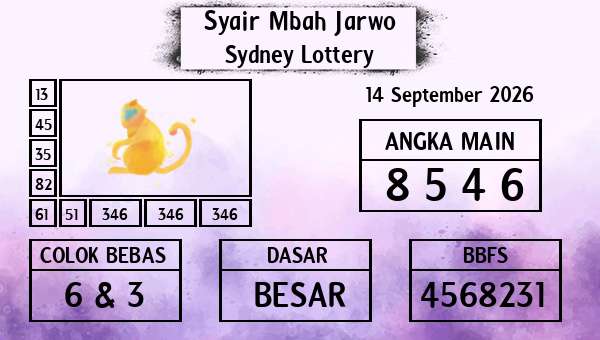 Syair Mbah Jarwo - Sydney Lottery