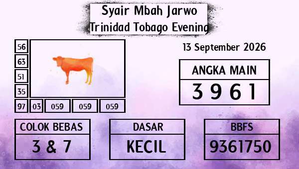 Syair Mbah Jarwo - Trinidad Tobago Evening