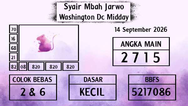 Syair Mbah Jarwo - Washington Dc Midday