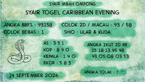 Syair Mbah Ompong - Syair Togel Caribbean Evening