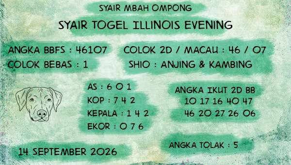 Syair Mbah Ompong - Syair Togel Illinois Evening