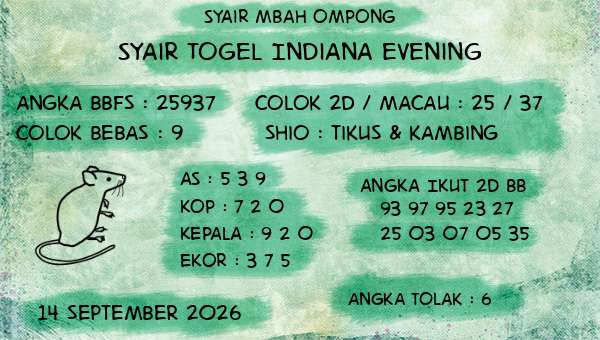 Syair Mbah Ompong - Syair Togel Indiana Evening