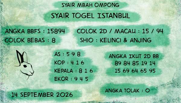 Syair Mbah Ompong - Syair Togel Istanbul