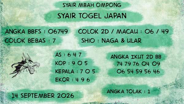Syair Mbah Ompong - Syair Togel Japan