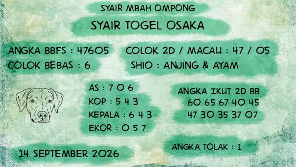 Syair Mbah Ompong - Syair Togel Osaka