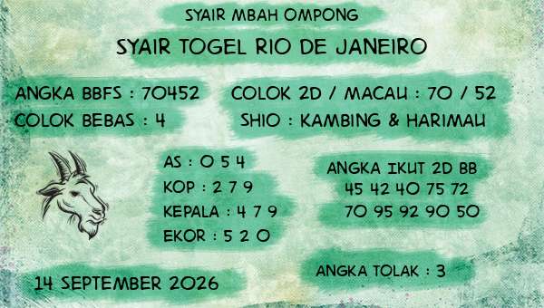 Syair Mbah Ompong - Syair Togel Rio De Janeiro