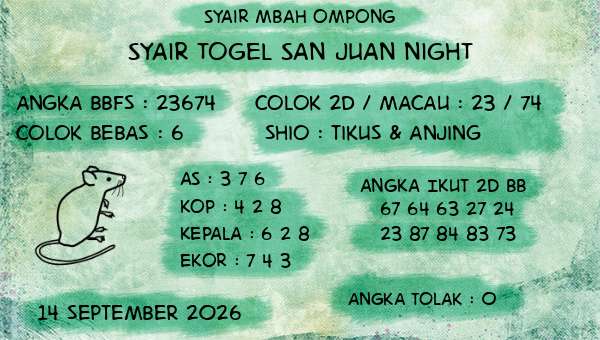 Syair Mbah Ompong - Syair Togel San Juan Night
