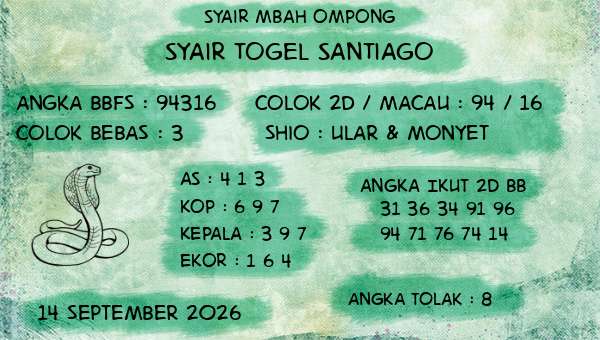 Syair Mbah Ompong - Syair Togel Santiago