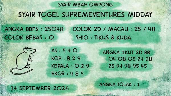 Syair Mbah Ompong - Syair Togel Supremeventures Midday