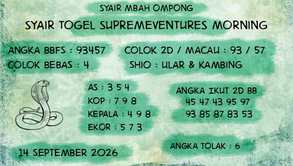 Syair Mbah Ompong - Syair Togel Supremeventures Morning