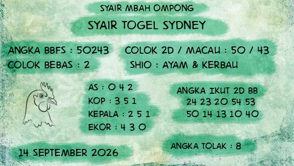 Syair Mbah Ompong - Syair Togel Sydney