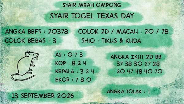 Syair Mbah Ompong - Syair Togel Texas Day