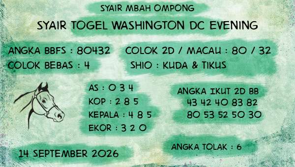 Syair Mbah Ompong - Syair Togel Washington Dc Evening