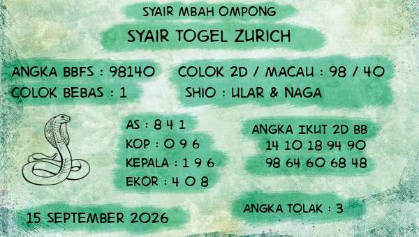 Syair Mbah Ompong - Syair Togel Zurich