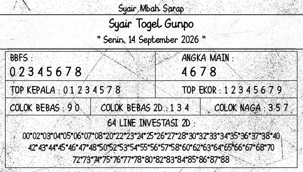 Syair Mbah Sarap - Syair Togel Gunpo