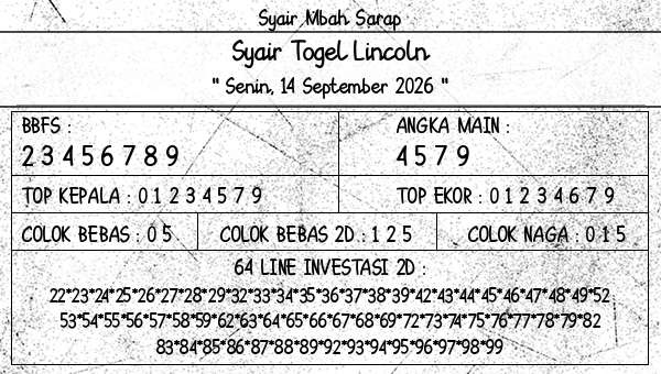 Syair Mbah Sarap - Syair Togel Lincoln