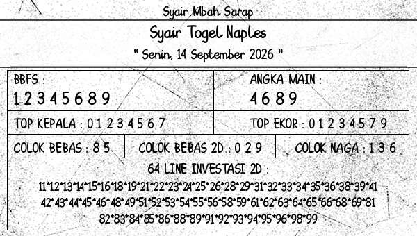 Syair Mbah Sarap - Syair Togel Naples