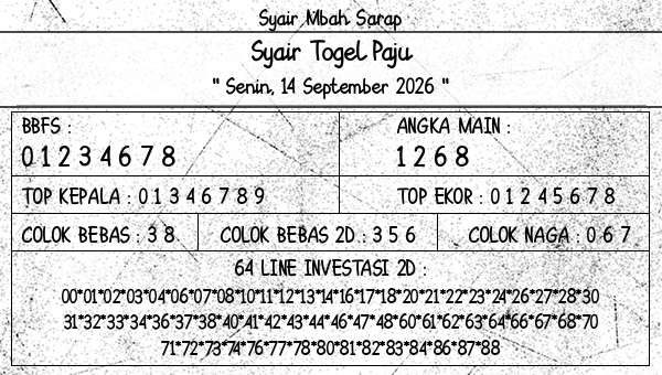 Syair Mbah Sarap - Syair Togel Paju