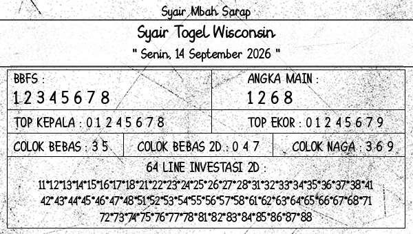 Syair Mbah Sarap - Syair Togel Wisconsin
