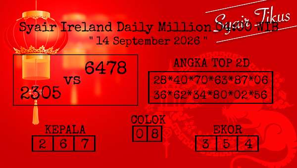  - Syair Ireland Daily Million 04:00 WIB