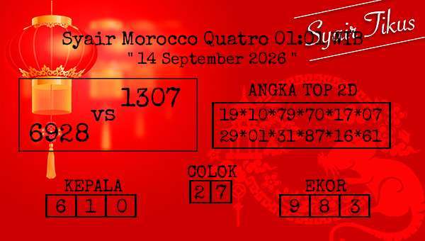  - Syair Morocco Quatro 01:01 WIB