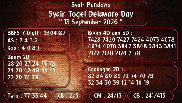 Syair Pandawa - Syair Togel Delaware Day
