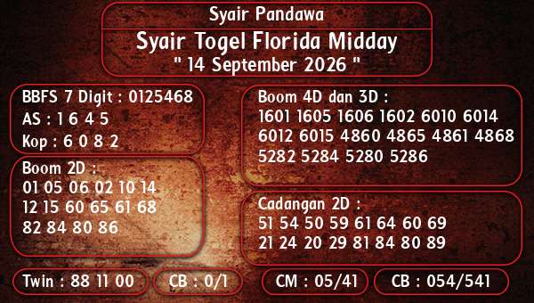 Syair Pandawa - Syair Togel Florida Midday
