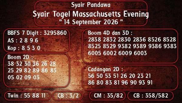 Syair Pandawa - Syair Togel Massachusetts Evening