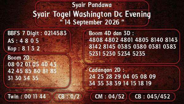 Syair Pandawa - Syair Togel Washington Dc Evening
