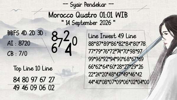 Syair Pendekar - Morocco Quatro 01:01 WIB