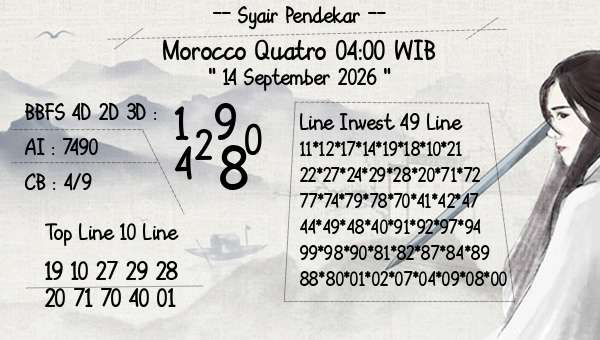 Syair Pendekar - Morocco Quatro 04:00 WIB