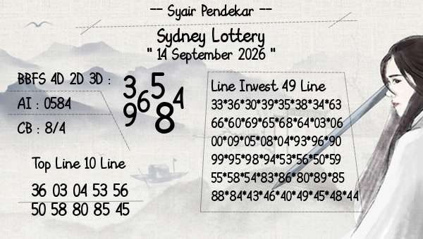 Syair Pendekar - Sydney Lottery