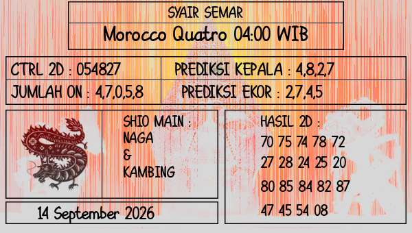 SYAIR SEMAR - Morocco Quatro 04:00 WIB