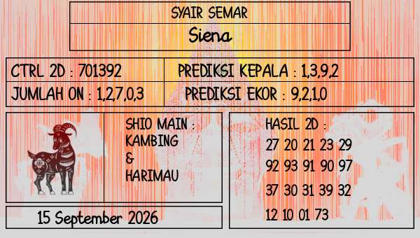 SYAIR SEMAR - Siena