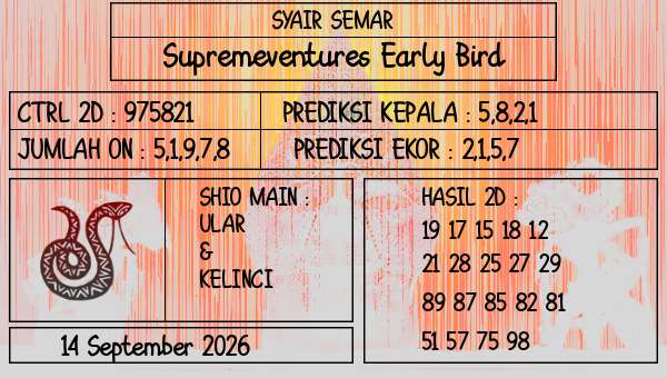 SYAIR SEMAR - Supremeventures Early Bird