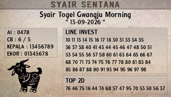  - Syair Togel Gwangju Morning