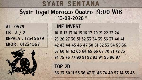  - Syair Togel Morocco Quatro 19:00 WIB