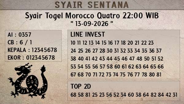  - Syair Togel Morocco Quatro 22:00 WIB
