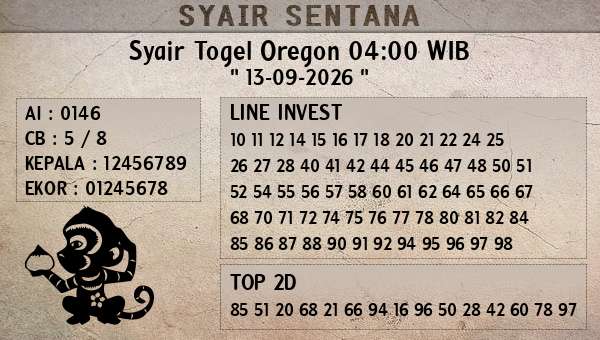  - Syair Togel Oregon 04:00 WIB