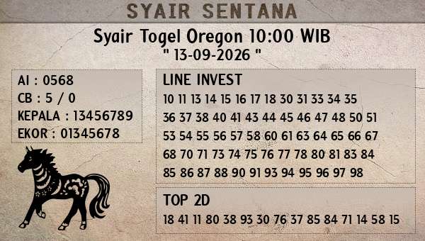  - Syair Togel Oregon 10:00 WIB
