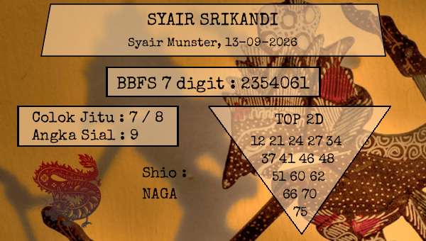 SYAIR SRIKANDI - Syair Munster
