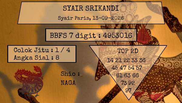 SYAIR SRIKANDI - Syair Paris