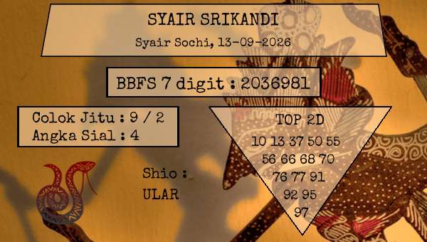 SYAIR SRIKANDI - Syair Sochi